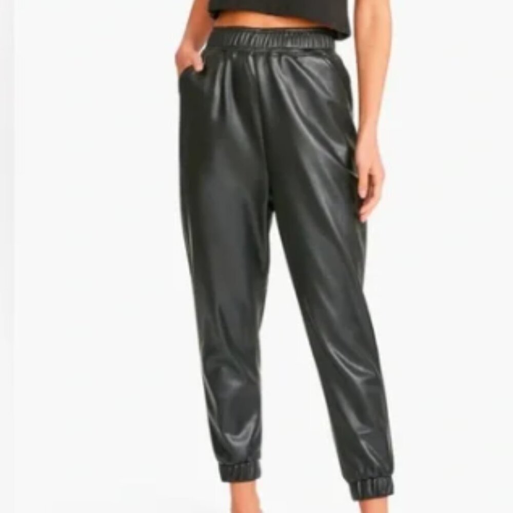 BB Dakota x Steve Madden Run the World faux leather joggers